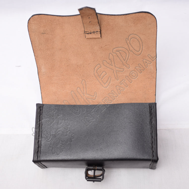18th Century Black Leather Cartridge Box