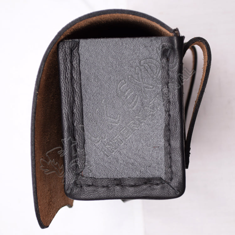 18th Century Black Leather Cartridge Box