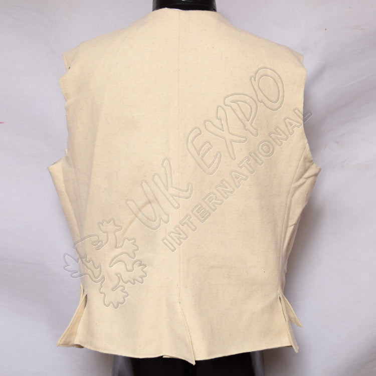 Off White Wool Vest Military Waistcoat
