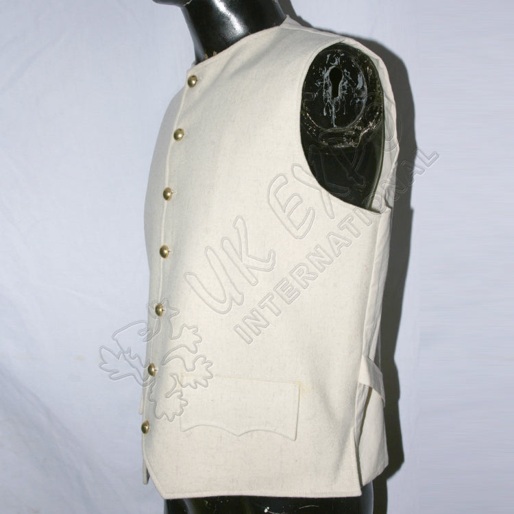 Civil War16th Century Colonial Cream Color Vest