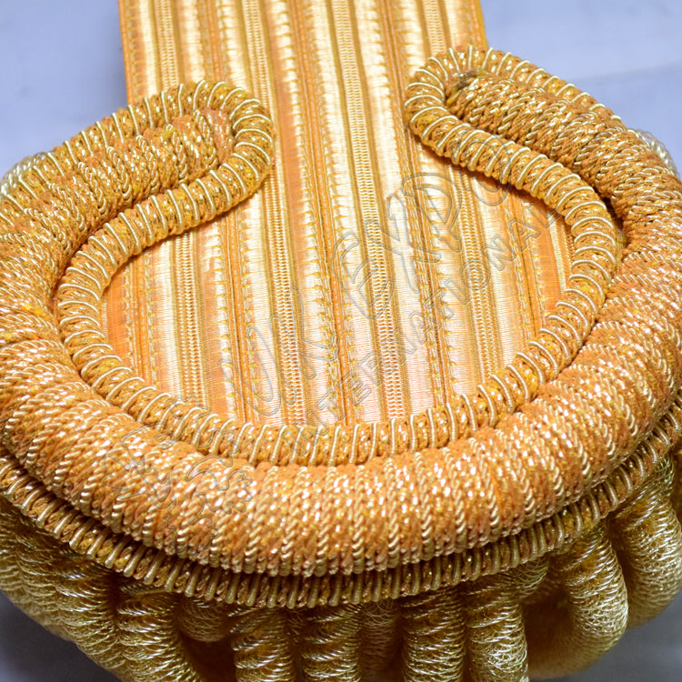 Gold Bullion Moon Epaulettes Dark Blue Wool Back Military Shoulder Boards