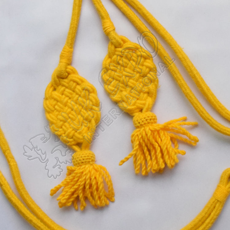 Yellow Wool Square Russian Braid Military Shako Hat Cord