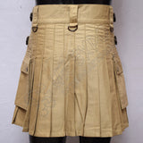 Women Khaki Utility Kilt Cargo Style