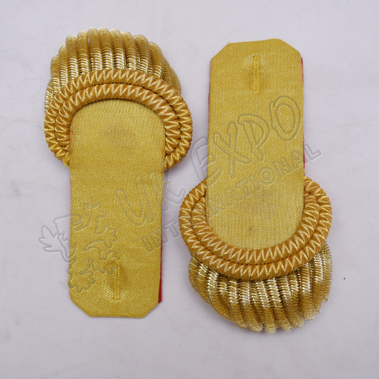 Gold Bullion Epaulettes Pair Military Shoulder Boards