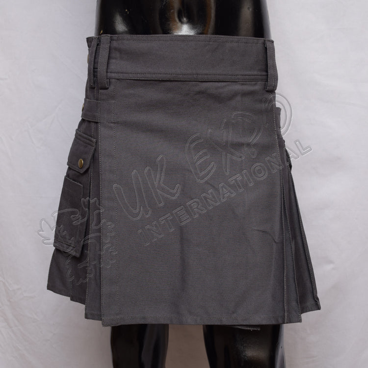 Gray Color Women Utility Kilt