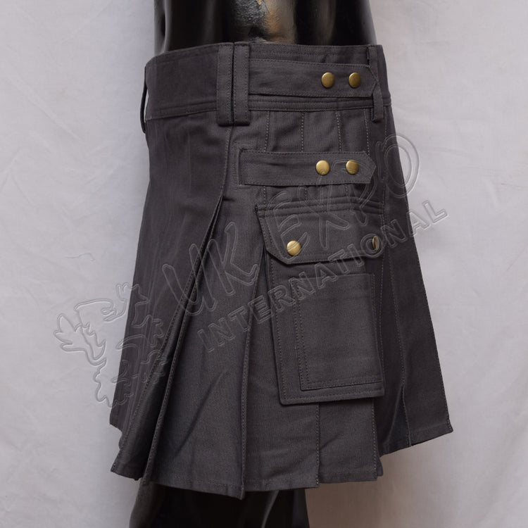 Gray Color Women Utility Kilt