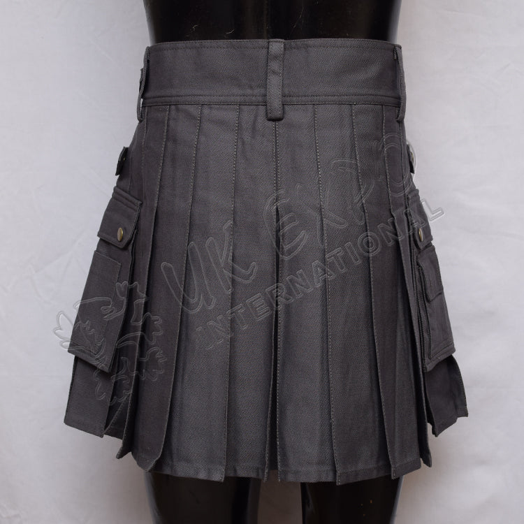 Gray Color Women Utility Kilt