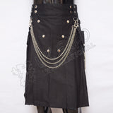 Vee Snappy Black Sports Chain Style Utility Kilt Detachable Pockets