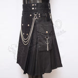 Vee Snappy Black Sports Chain Style Utility Kilt Detachable Pockets