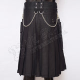 Vee Snappy Black Sports Chain Style Utility Kilt Detachable Pockets