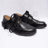 Men Traditional Celtic Black Leather Ghillie Brogues