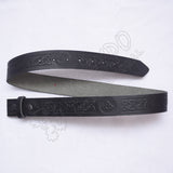 Black Celtic Belt with Scottish Celtic Embossed wide