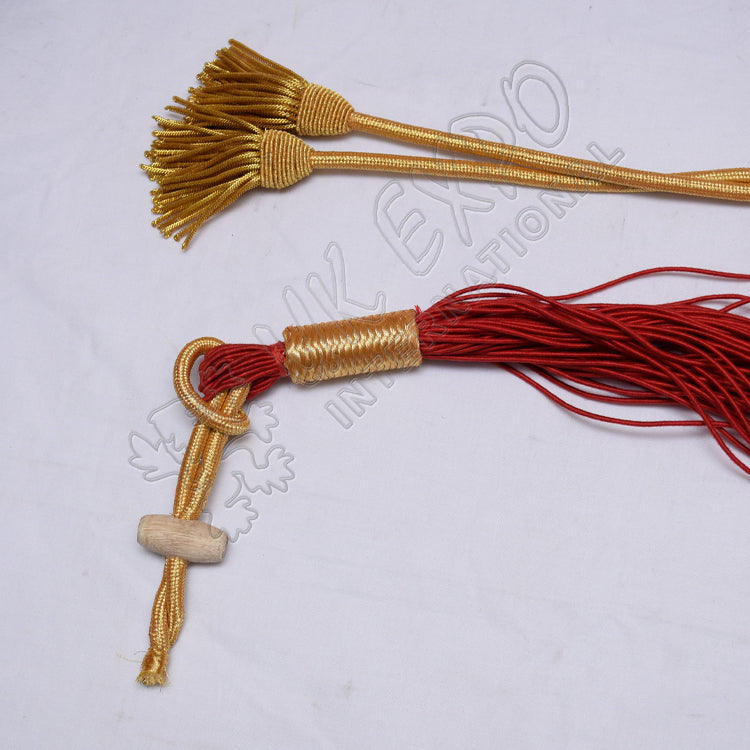 Russian Braid Red Golden Cotton Barrel Sash