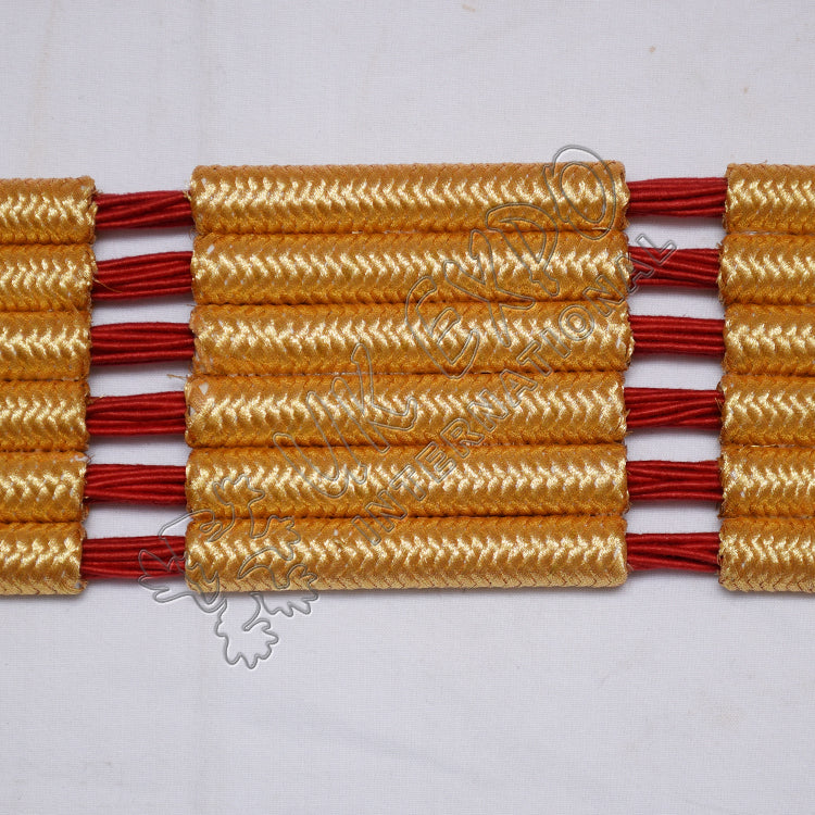 Russian Braid Red Golden Cotton Barrel Sash