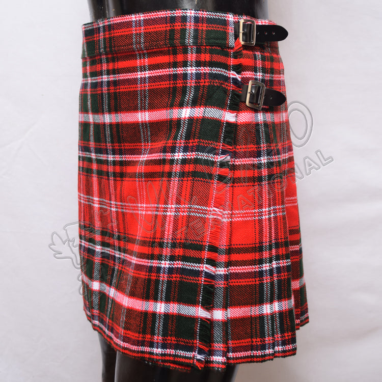 Scottish Red Royalty Tartan Women Mini Kilt Skirt