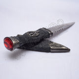 Polished Sgian Dubh Thistle Design With Antique Finish