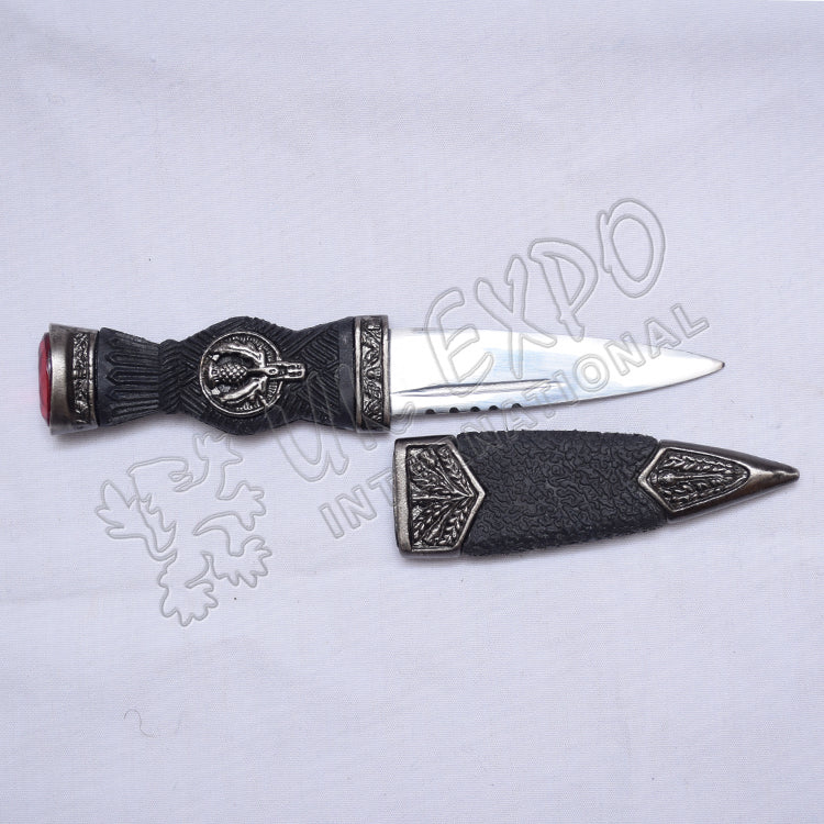 Polished Sgian Dubh Thistle Design With Antique Finish