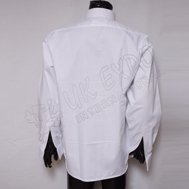 White Evening Shirt Wing Collar With Pleated Front