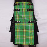 Men Style Hybrid Irish National Tartan Utility Kilt