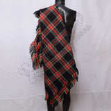 Black Stewart Tartan Drummer And Pipers Fly Plaids