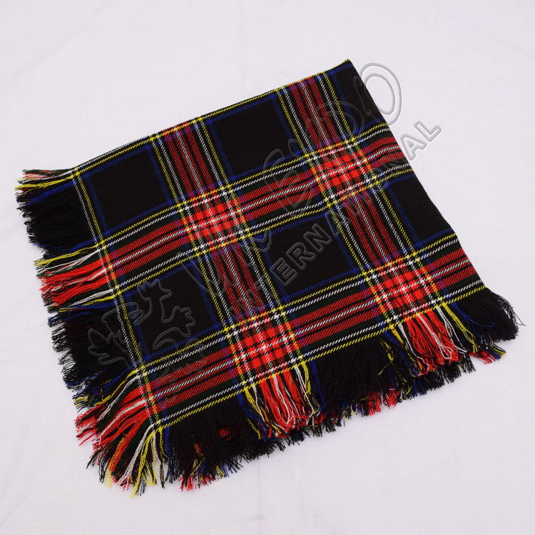 Black Stewart Tartan Drummer And Pipers Fly Plaids