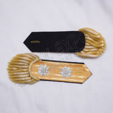 Gold Bullion Wire Braid Epaulettes Silver Star Badges Fringe Military Shoulder Boards