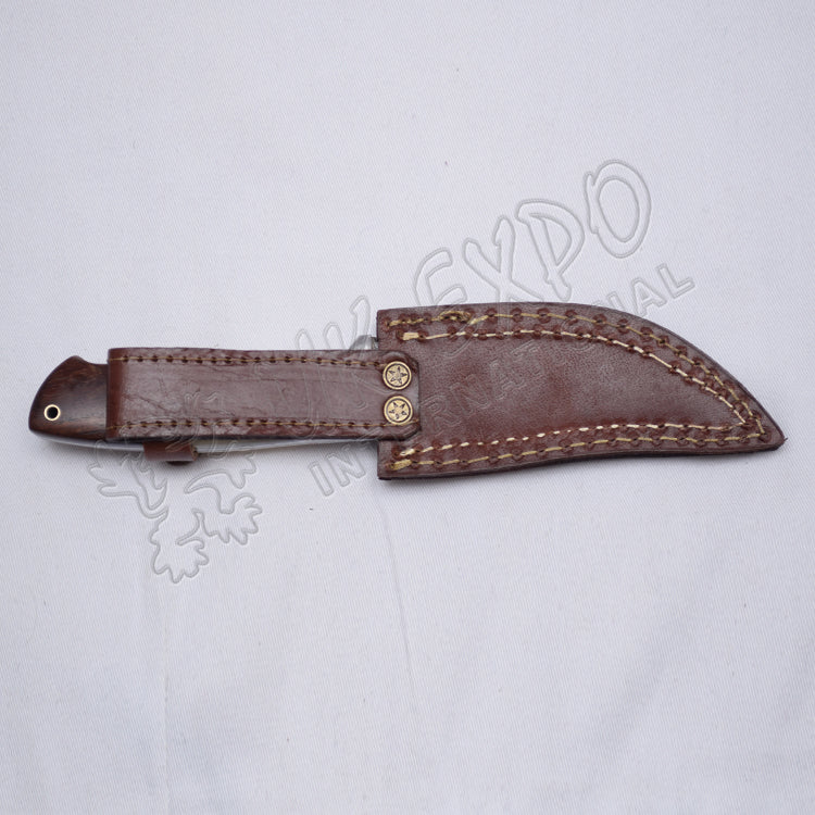 Thunder Cut Damascus Knife Wood/Bone Handle Stainless Steel
