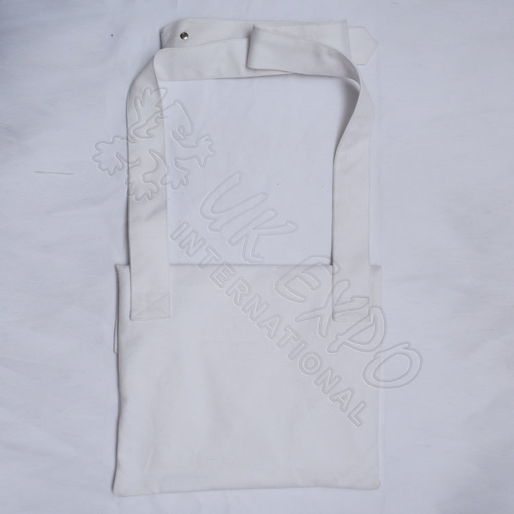 White Bread Bag 21st Regiment Pewter Buttons Military Shoulder Bag