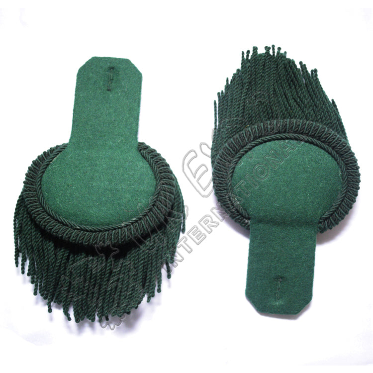 Dark Green Wool Epaulettes Pair Military Shoulder Boards