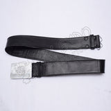1.5 Inches Wide Double Sided Leather Belt With Snaps Closing Celtic Buckle