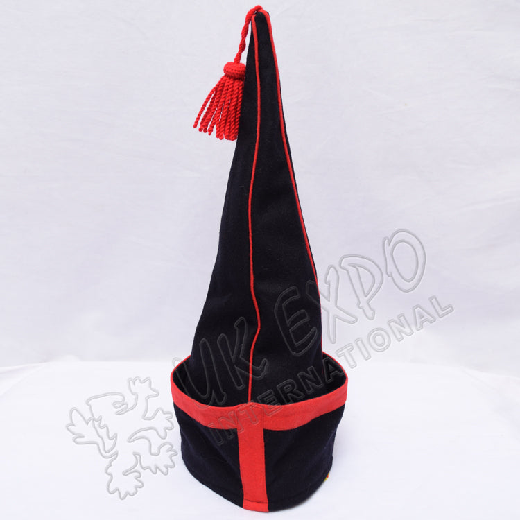 Dark Blue with Red Wool Spanish Sleeve Cap