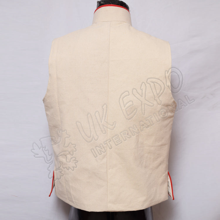 Civil War Union Military Cream Color Red Piping Vest