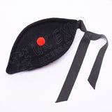 Black Glengarry Hat Plain With Red Pom