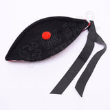 Black Glengarry Hat With Red Black And White Dicing
