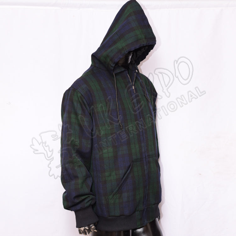 Men's Black Watch Tartan Hooded Jacket