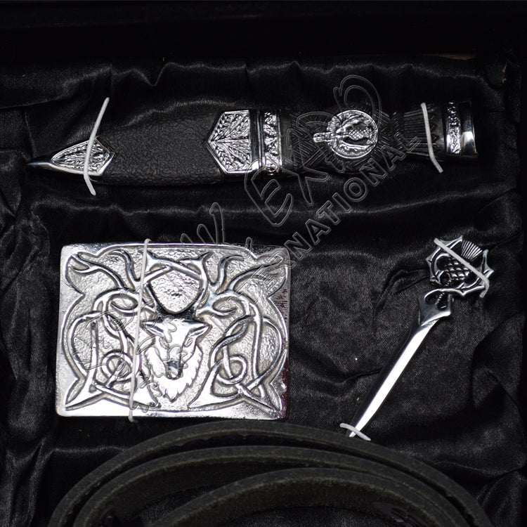 Full Dress Sporran 6 Pieces Thistle Style Box