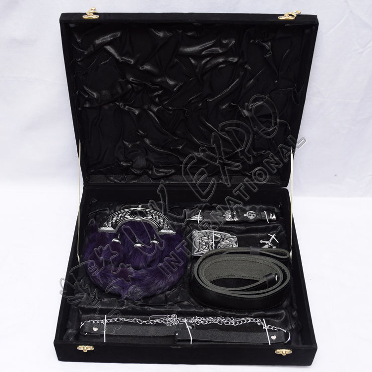 Full Dress Sporran 6 Pieces Thistle Style Box