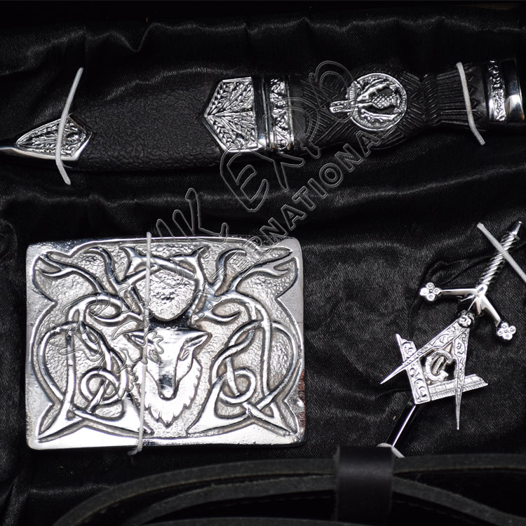 Full Dress Sporran 6 Pieces Thistle Style Box