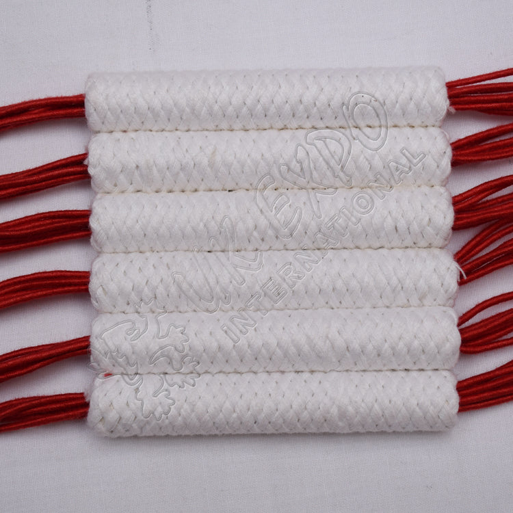 Russian Braid Red White Cotton Barrel Sash