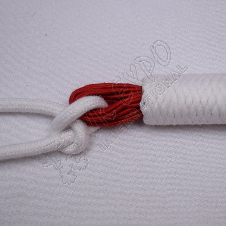 Russian Braid Red White Cotton Barrel Sash