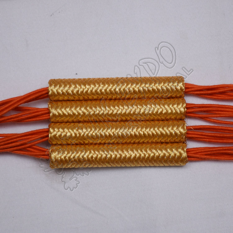 Russian Braid Orange Gold Cotton Barrel Sash