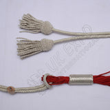 Russian Braid Red Silver Cotton Barrel Sash