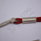 Russian Braid Red Silver Cotton Barrel Sash