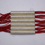 Russian Braid Red Silver Cotton Barrel Sash