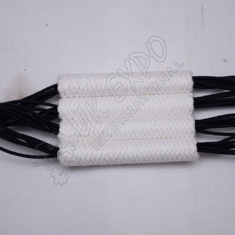 Russian Braid Dark Blue White Cotton Barrel Sash