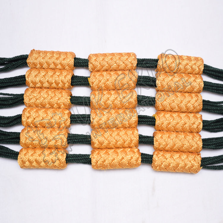 Russian Braid Dark Green Golden Cotton Barrel Sash