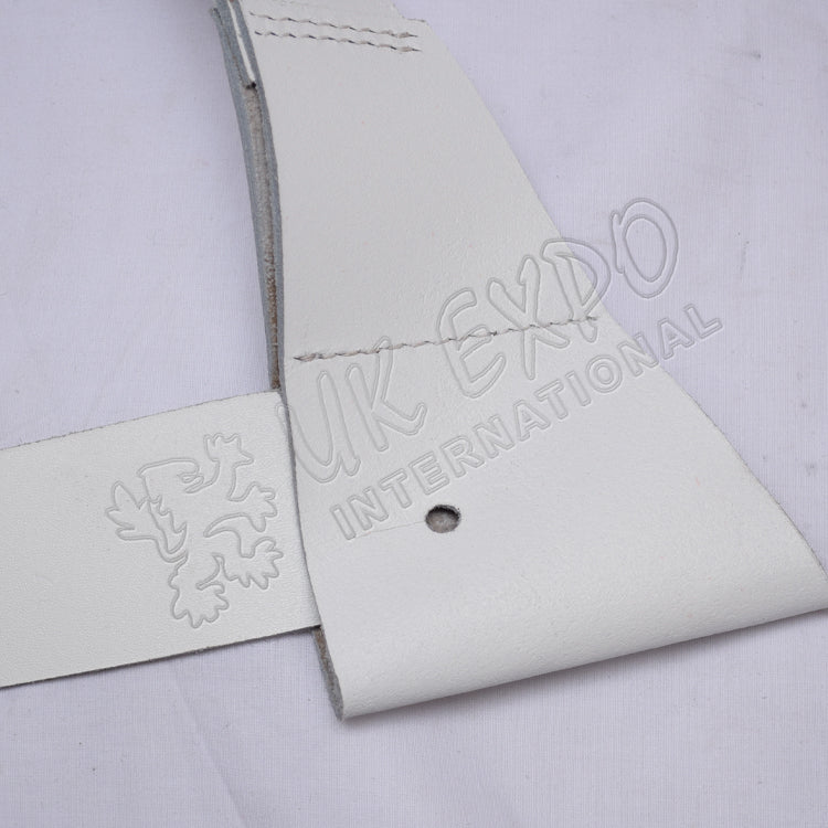 White Leather Cross Belt Bayonet Holder Military Shoulder Belt