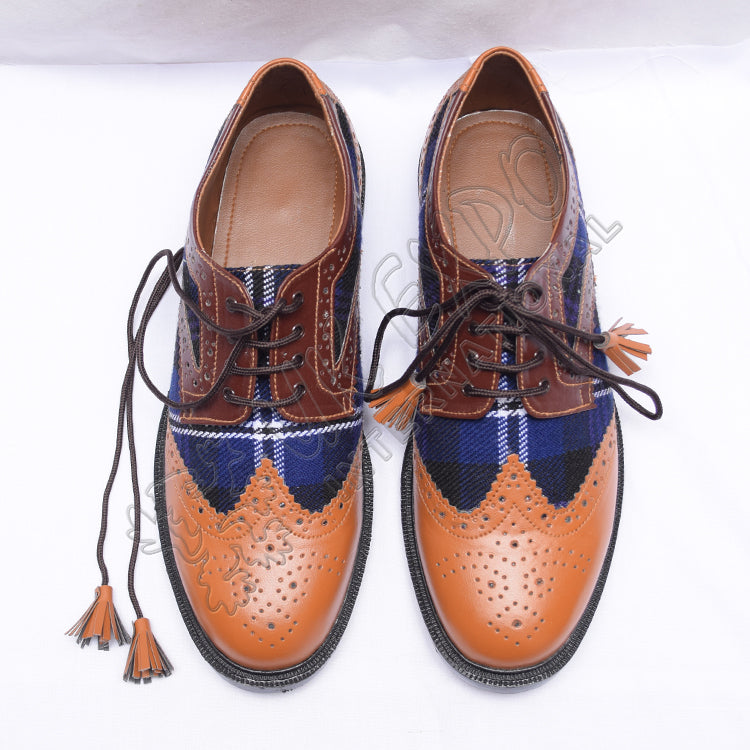 Hybrid Scotland Heritage Tartan Ghillies With Brown/Tan Leather
