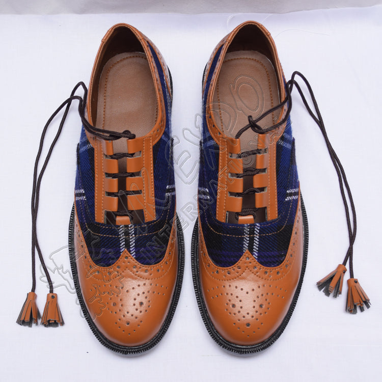 Hybrid Scotland Heritage Tartan Ghillies With Brown Leather