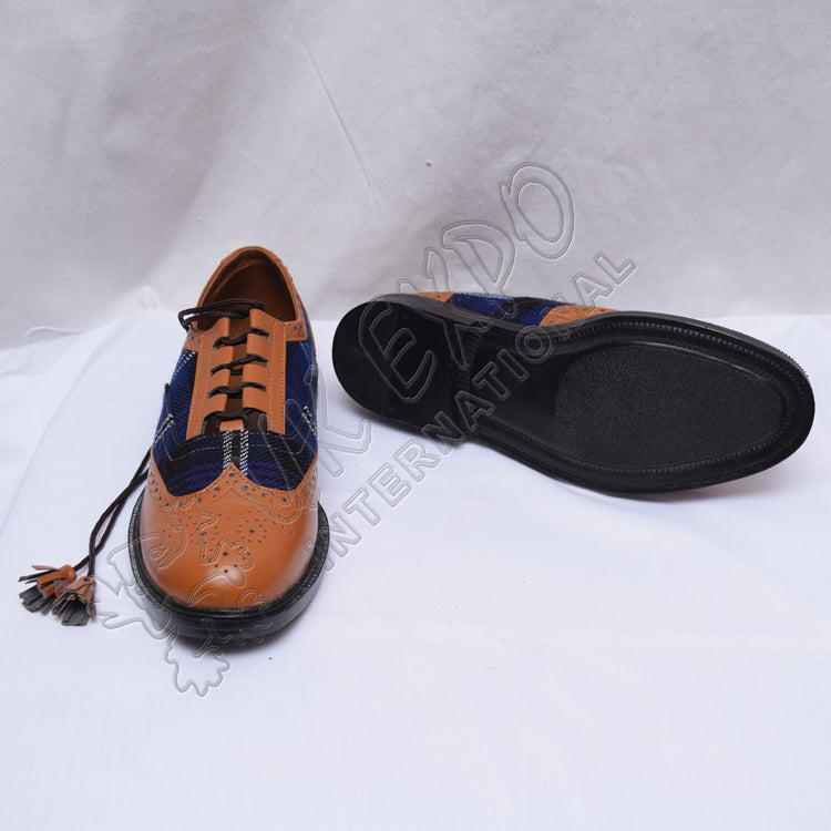 Hybrid Scotland Heritage Tartan Ghillies With Brown Leather